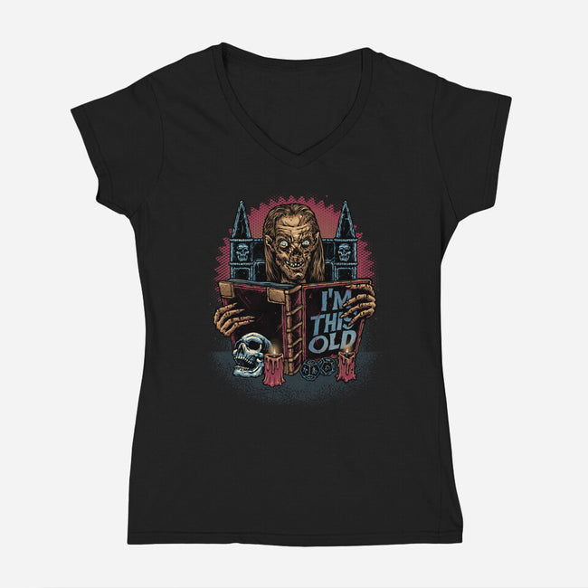 The Old Keeper-Womens-V-Neck-Tee-glitchygorilla