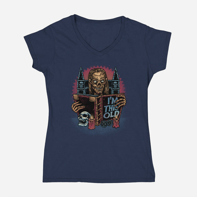 The Old Keeper-Womens-V-Neck-Tee-glitchygorilla