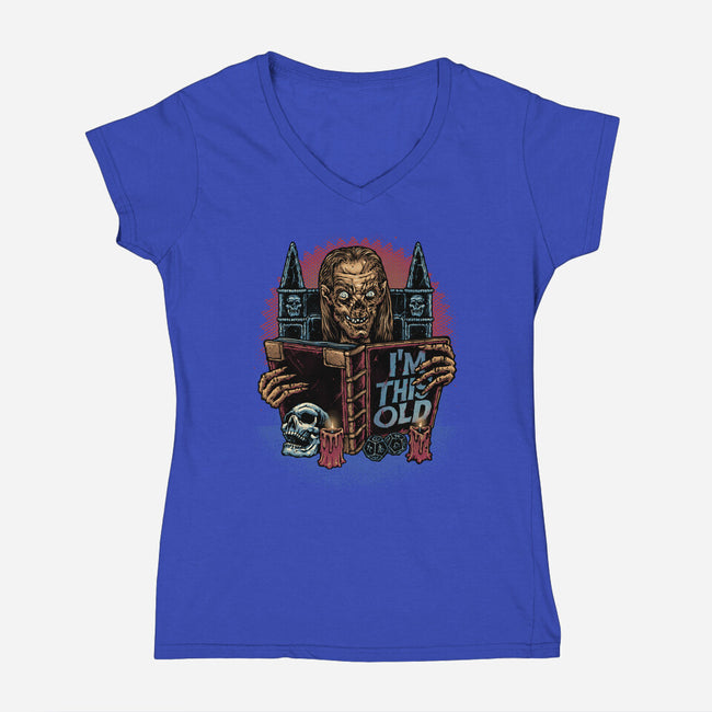 The Old Keeper-Womens-V-Neck-Tee-glitchygorilla