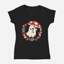 Spooky Mushroom-Womens-V-Neck-Tee-NemiMakeit
