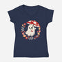 Spooky Mushroom-Womens-V-Neck-Tee-NemiMakeit