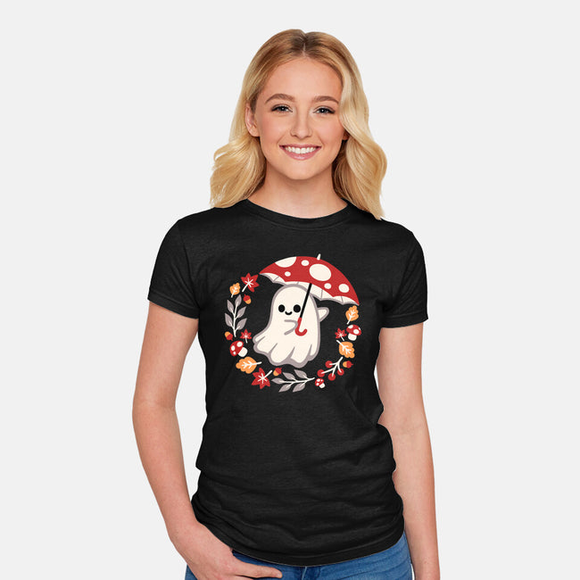 Spooky Mushroom-Womens-Fitted-Tee-NemiMakeit