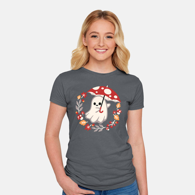 Spooky Mushroom-Womens-Fitted-Tee-NemiMakeit