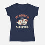 My Hobby Is Sleeping-Womens-V-Neck-Tee-brunopires