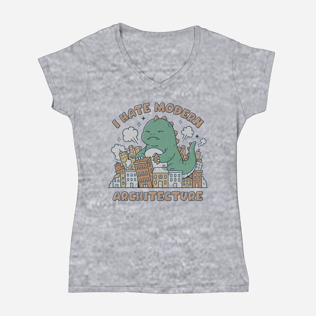 I Hate Modern Architecture-Womens-V-Neck-Tee-GODZILLARGE