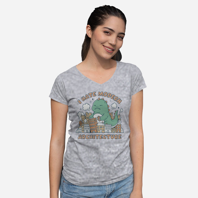 I Hate Modern Architecture-Womens-V-Neck-Tee-GODZILLARGE