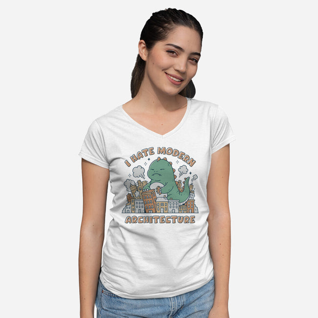 I Hate Modern Architecture-Womens-V-Neck-Tee-GODZILLARGE