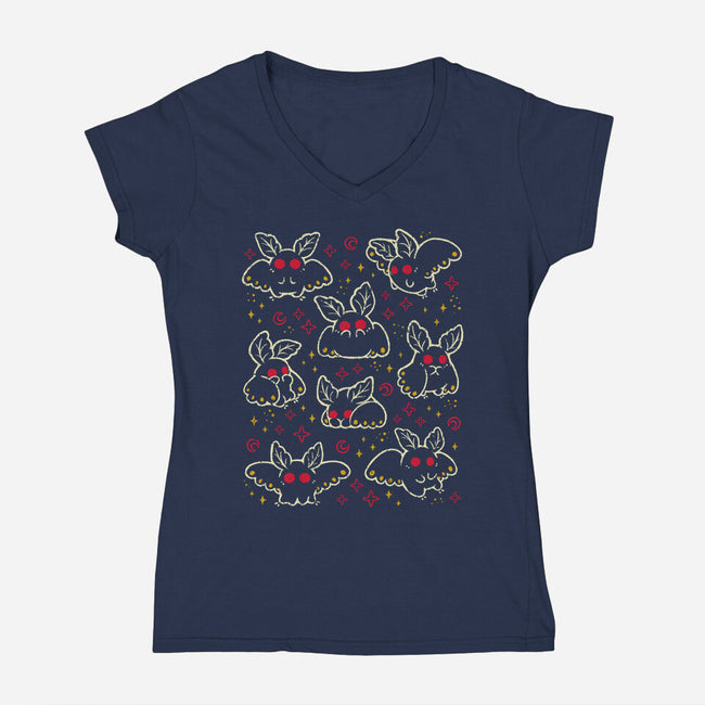 Cute Mothman-Womens-V-Neck-Tee-xMorfina