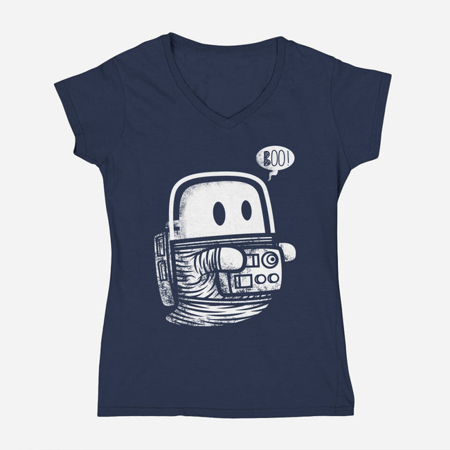 Astro Ghost-Womens-V-Neck-Tee-krisren28