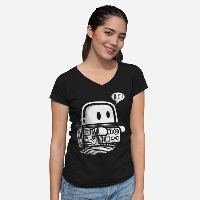 Astro Ghost-Womens-V-Neck-Tee-krisren28