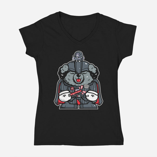 Dog Vader-Womens-V-Neck-Tee-krisren28