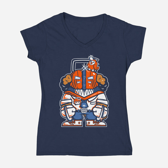 Jackie The Dawg And Mau-Mau-Womens-V-Neck-Tee-krisren28