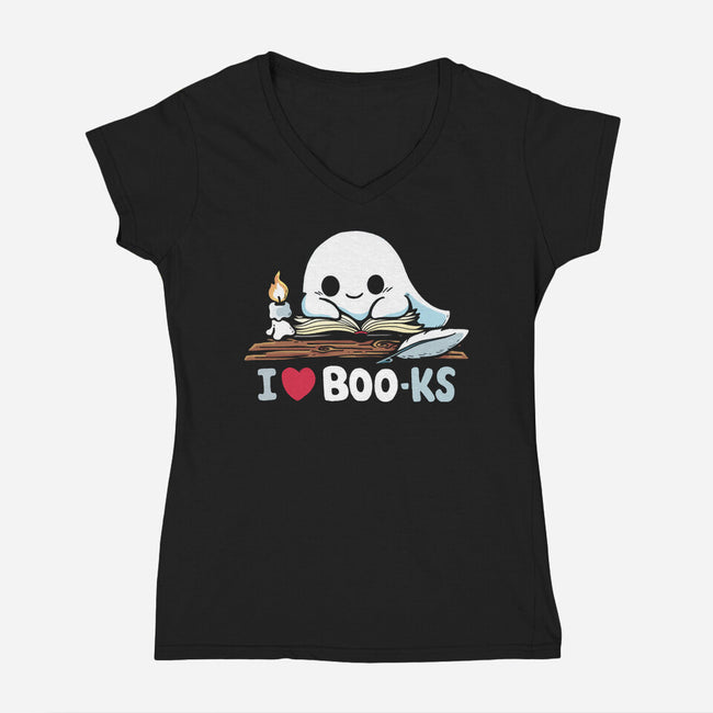 Love Books-Womens-V-Neck-Tee-Vallina84