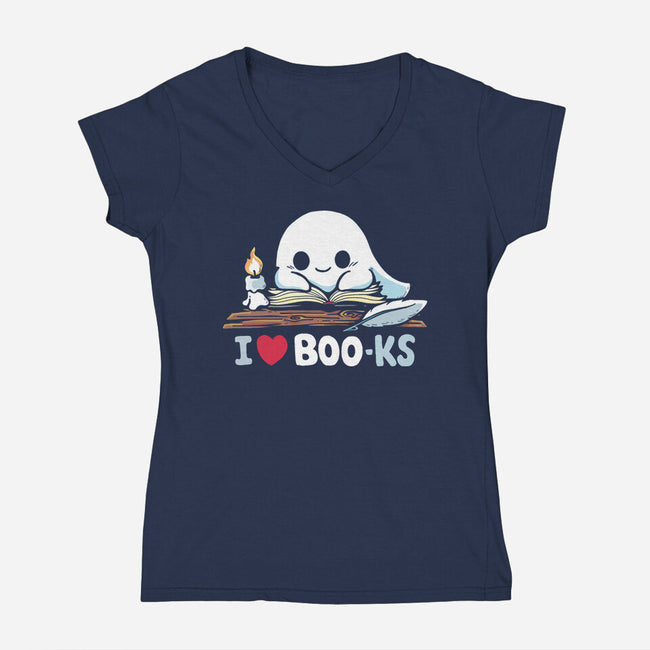 Love Books-Womens-V-Neck-Tee-Vallina84