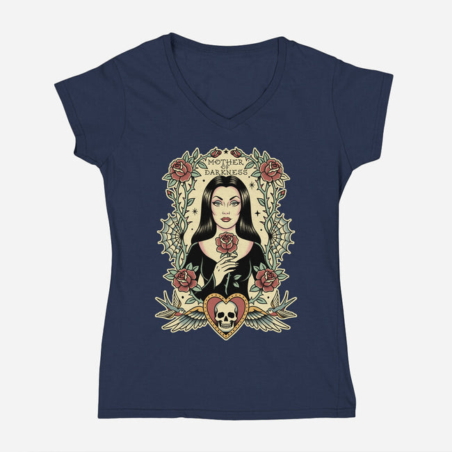 Mother Of Darkness-Womens-V-Neck-Tee-P1yu5h