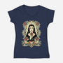 Mother Of Darkness-Womens-V-Neck-Tee-P1yu5h