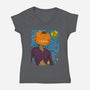 Starry Night In Halloween Town-Womens-V-Neck-Tee-DrMonekers