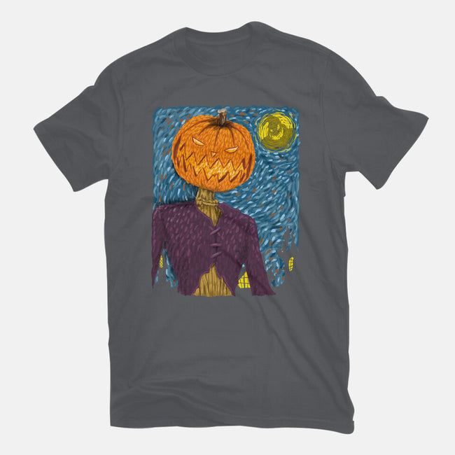 Starry Night In Halloween Town-Womens-Basic-Tee-DrMonekers