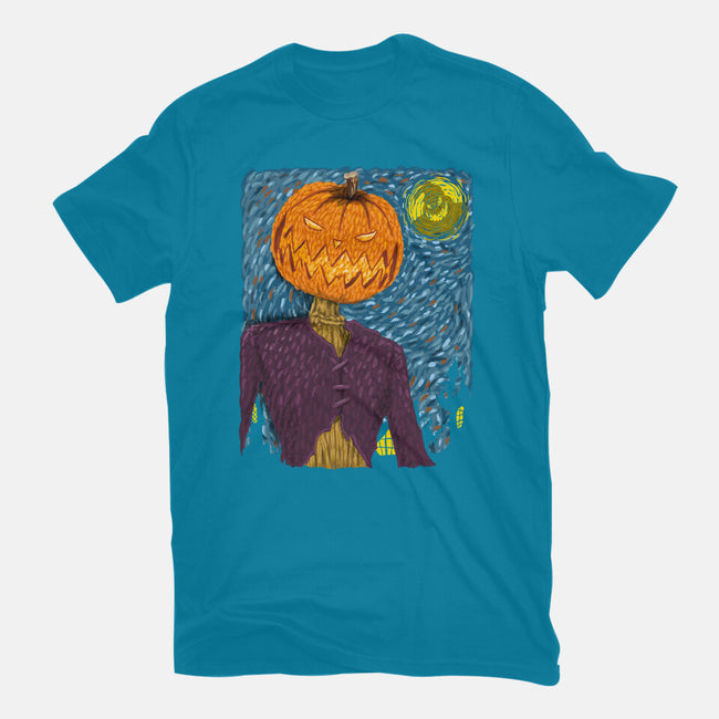 Starry Night In Halloween Town-Mens-Basic-Tee-DrMonekers