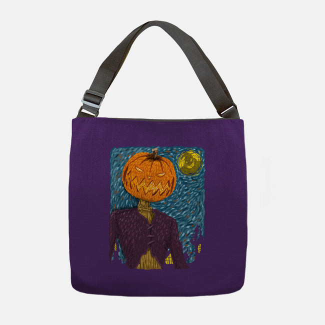 Starry Night In Halloween Town-None-Adjustable Tote-Bag-DrMonekers