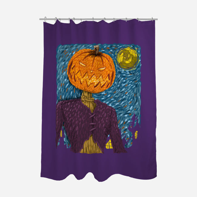 Starry Night In Halloween Town-None-Polyester-Shower Curtain-DrMonekers