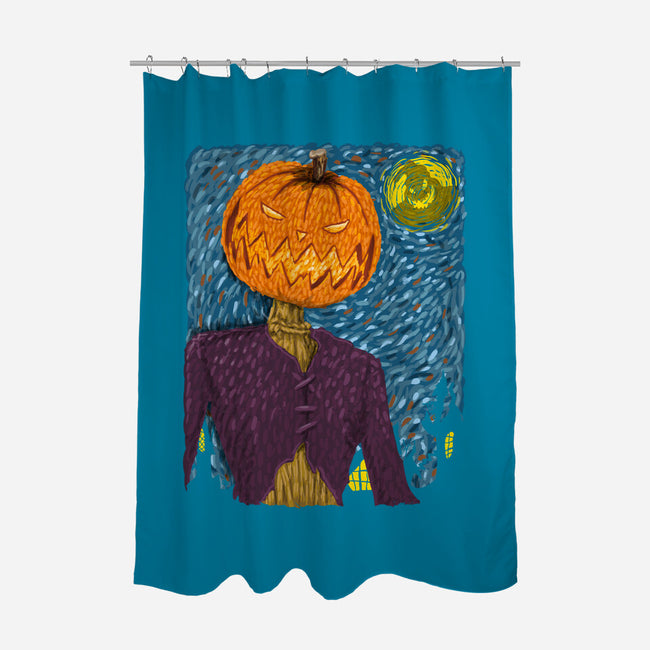 Starry Night In Halloween Town-None-Polyester-Shower Curtain-DrMonekers