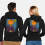 Starry Night In Halloween Town-Unisex-Zip-Up-Sweatshirt-DrMonekers