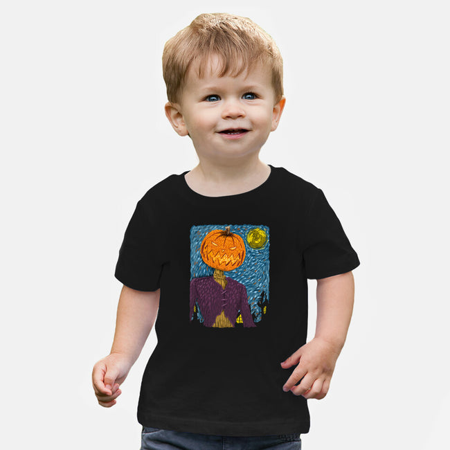 Starry Night In Halloween Town-Baby-Basic-Tee-DrMonekers