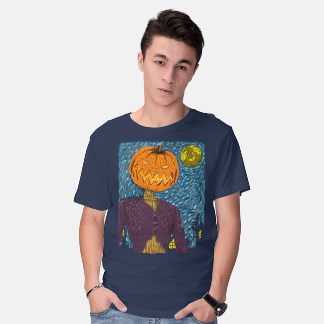 Starry Night In Halloween Town-Mens-Basic-Tee-DrMonekers