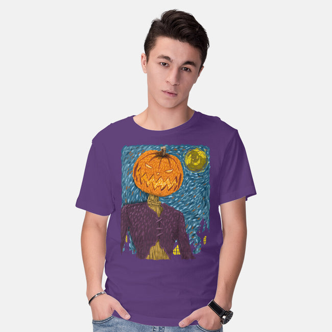 Starry Night In Halloween Town-Mens-Basic-Tee-DrMonekers