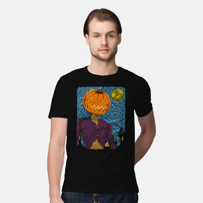 Starry Night In Halloween Town-Mens-Premium-Tee-DrMonekers