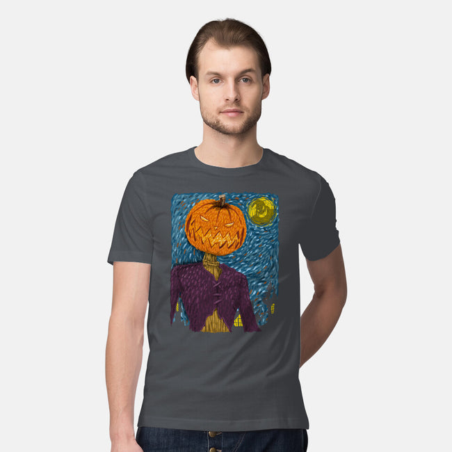 Starry Night In Halloween Town-Mens-Premium-Tee-DrMonekers