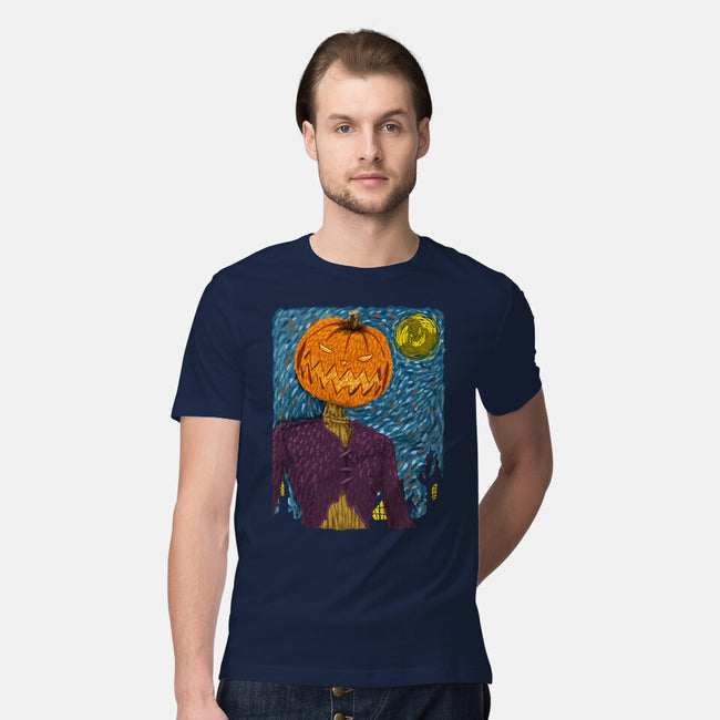 Starry Night In Halloween Town-Mens-Premium-Tee-DrMonekers