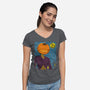 Starry Night In Halloween Town-Womens-V-Neck-Tee-DrMonekers