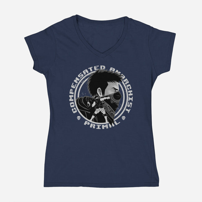 Compensated Anarchist-Womens-V-Neck-Tee-rmatix
