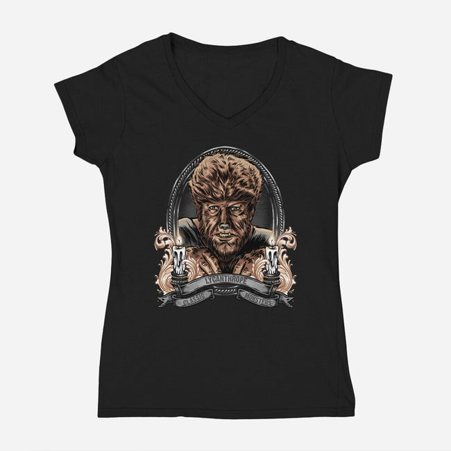 Lycanthrope-Womens-V-Neck-Tee-Badbone Collections