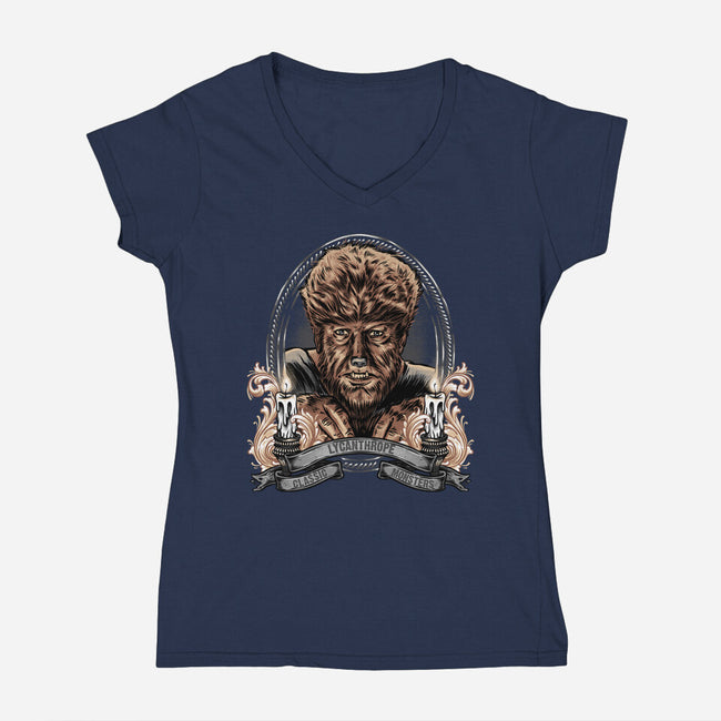 Lycanthrope-Womens-V-Neck-Tee-Badbone Collections