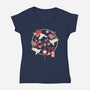 Origami Doves-Womens-V-Neck-Tee-NemiMakeit