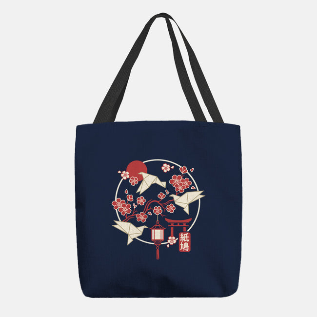 Origami Doves-None-Basic Tote-Bag-NemiMakeit