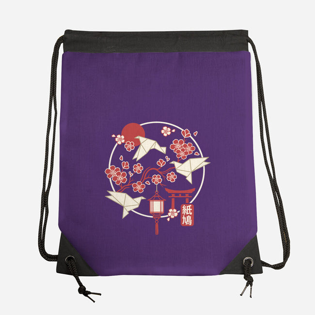 Origami Doves-None-Drawstring-Bag-NemiMakeit