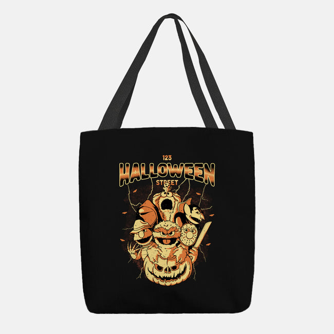 123 Halloween Street-None-Basic Tote-Bag-retrodivision