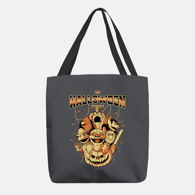 123 Halloween Street-None-Basic Tote-Bag-retrodivision