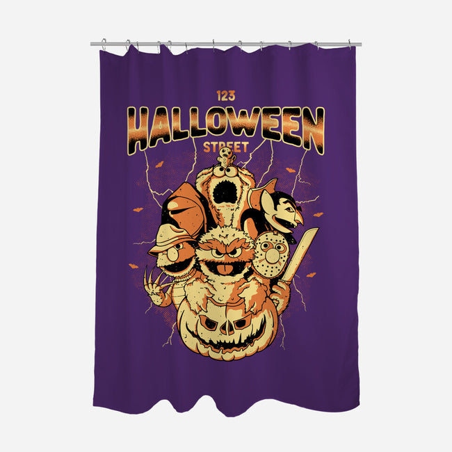 123 Halloween Street-None-Polyester-Shower Curtain-retrodivision