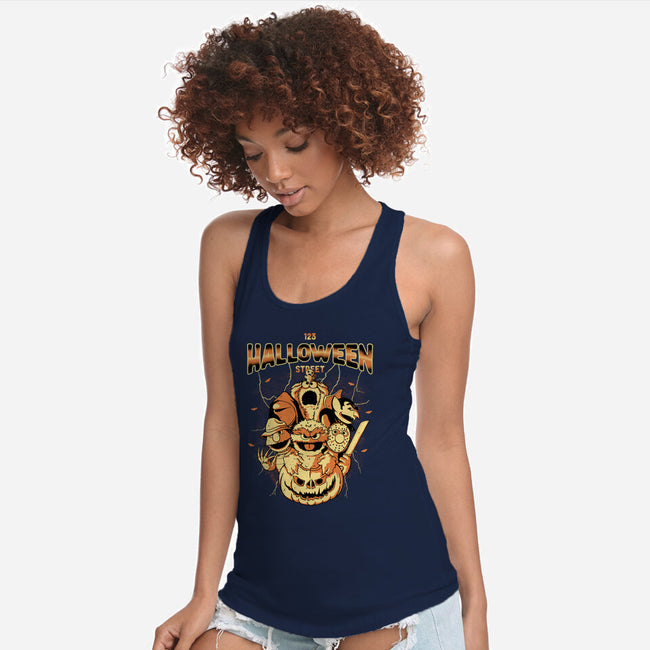 123 Halloween Street-Womens-Racerback-Tank-retrodivision