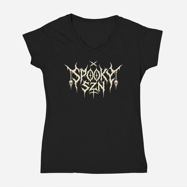 Spooky SZN-Womens-V-Neck-Tee-RoboMega