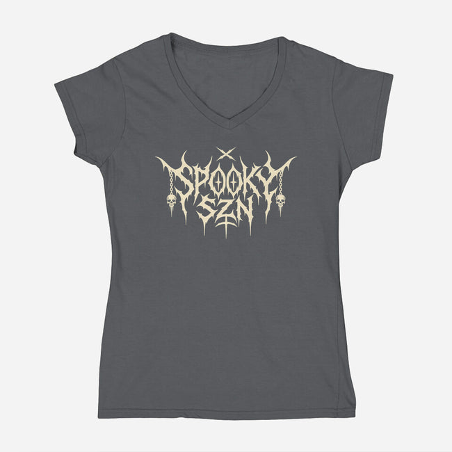 Spooky SZN-Womens-V-Neck-Tee-RoboMega