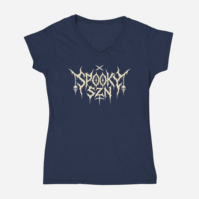 Spooky SZN-Womens-V-Neck-Tee-RoboMega