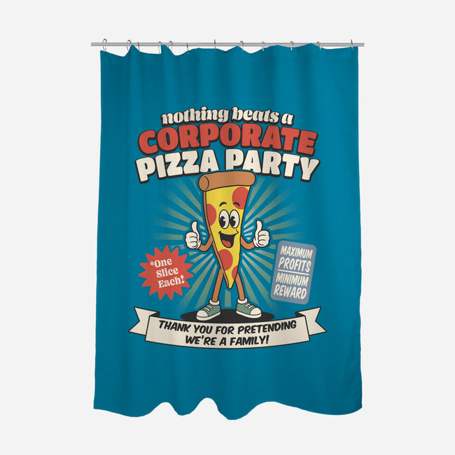 Corporate Pizza Party-None-Polyester-Shower Curtain-RoboMega