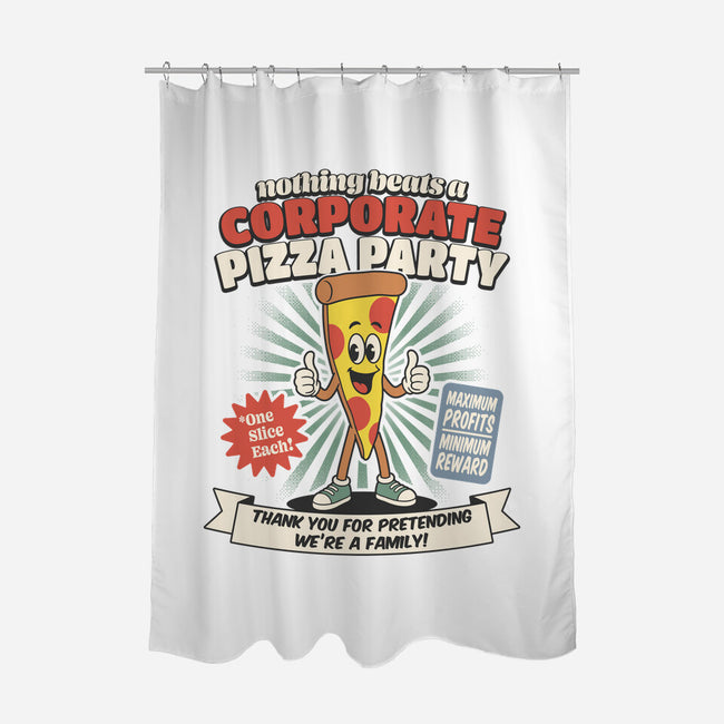 Corporate Pizza Party-None-Polyester-Shower Curtain-RoboMega