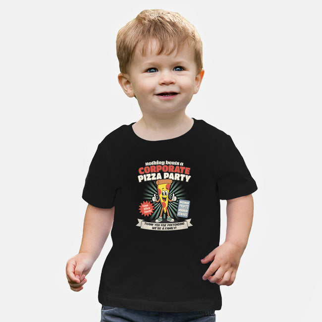 Corporate Pizza Party-Baby-Basic-Tee-RoboMega